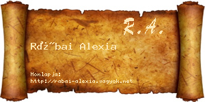 Rábai Alexia névjegykártya